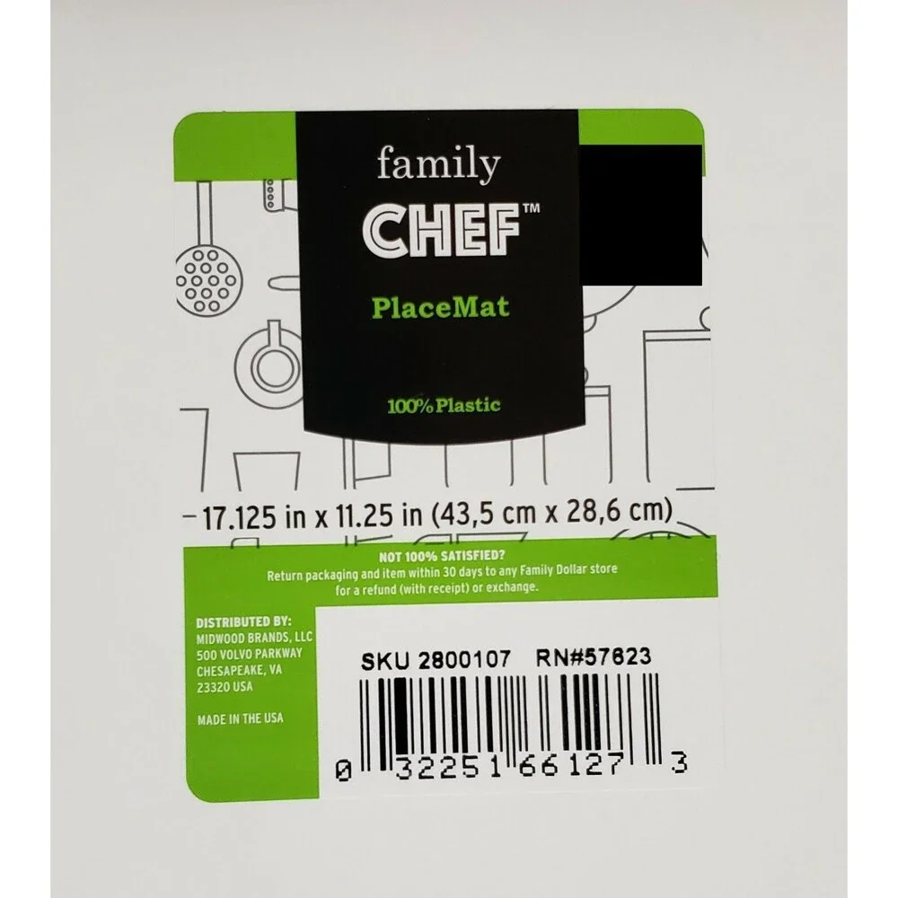 Set of 3 Same Hard Plastic Placemats (11